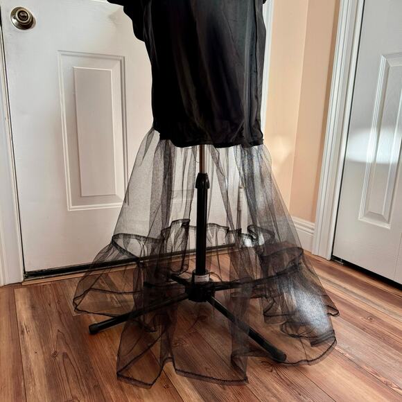 V intage 90s NIKI Black Evening Gown w Convertible Wrap – M/L - Picture 8 of 9